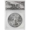 Image 1 : 2012 $1 American Silver Eagle Coin ANACS MS70 First Strike