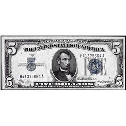 1934A $5 Silver Certificate Note