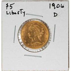 1906-D $5 Liberty Head Half Eagle Gold Coin
