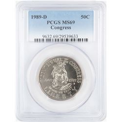 1989-D Congress Commemorative Half Dollar Coin PCGS MS69