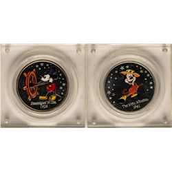 Lot of (2) 2003 Disney Commemorative .999 Fine Silver Medals