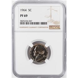 1964 Proof Jefferson Nickel Coin NGC PF69