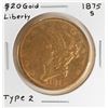 Image 1 : 1875-S $20 Liberty Head Double Eagle Gold Coin