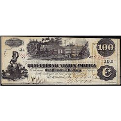 1862 $100 Confederate States of America Note