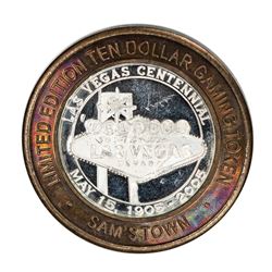 .999 Silver Sam's Town Las Vegas Nevada $10 Casino Limited Edition Gaming Token