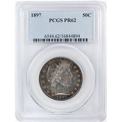1897 Proof Barber Half Dollar Coin PCGS PR62