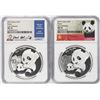 Image 1 : Lot of (2) 2019 China 10 Yuan Silver Panda Coins NGC MS70 Early Releases