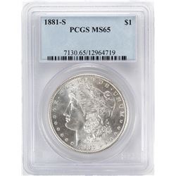 1881-S $1 Morgan Silver Dollar Coin PCGS MS65