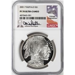 2001-P $1 Proof American Buffalo Commemorative Silver Dollar Coin NGC PF70 Mike Castle