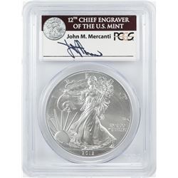 2012-W $1 American Silver Eagle Coin PCGS MS69 First Strike Mercanti Signature