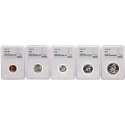1955 (5) Coin Proof Set Graded NGC PF67