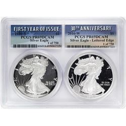 1986-S & 2016-W $1 Proof American Silver Eagle Coin Set PCGS PR69DCAM