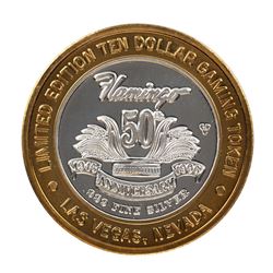 .999 Silver Flamingo Hilton Las Vegas, Nevada $10 Casino Limited Edition Gaming Token