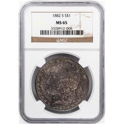 1882-S $1 Morgan Silver Dollar Coin NGC MS65