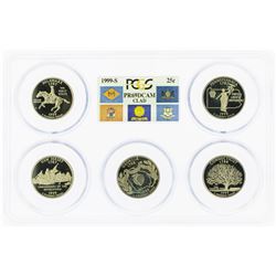 Set of 1999-S (5) Coin Proof State Quarter Coins PCGS PR69DCAM