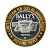 Image 2 : .999 Silver Ballys Las Vegas $10 Casino Limited Edition Gaming Token
