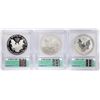 Image 2 : 2006 20th Anniversary (3) Coin Set $1 American Silver Eagle Coins ICG MS70/PR70