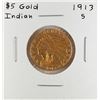 Image 1 : 1913-S $5 Indian Head Half Eagle Gold Coin
