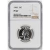 Image 1 : 1960 Proof Washington Quarter Coin NGC PF67