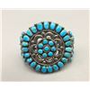 Image 1 : Vintage Turquoise and Sterling Silver Cluster Bracelet