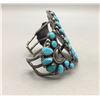 Image 2 : Vintage Turquoise and Sterling Silver Cluster Bracelet