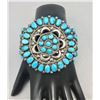 Image 6 : Vintage Turquoise and Sterling Silver Cluster Bracelet