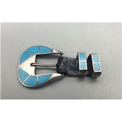 Vintage Turquoise Inlay Belt Buckle
