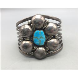 Unique Turquoise 'Flower' Cuff Bracelet