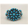Image 1 : Sterling Silver and Turquoise Cluster Bracelet