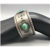 Image 8 : Nice Coin Silver Ingot Bracelet with Green Turquoise - Old School Style!