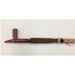 Antique Catlinite Pipe with Decorative Stem
