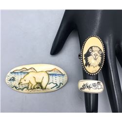 Ivory Rings and Pin