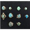 Image 1 : Group of 10 Vintage Turquoise Rings