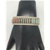 Image 2 : Needlepoint Bracelet - Coral, Jet, and Turquoise