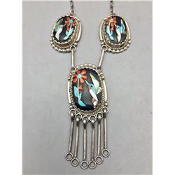 Zuni Hummingbird Inlay Necklace