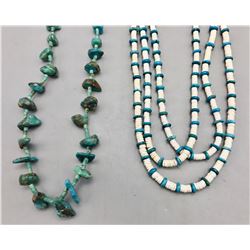 Two Turquoise and Heishi Necklaces