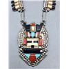 Image 3 : Zuni Inlay Antelope Kachina Necklace