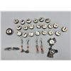 Image 8 : Three Pairs of Earrings and Numerous Button Covers