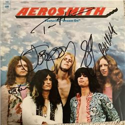 Signed Aerosmith Album Cover ( Their Debut Album)