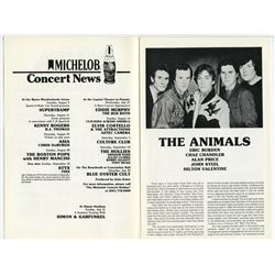 THE ANIMALS Authentic 1983 One-show Concert Program