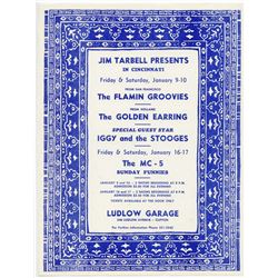 IGGY & THE STOOGES, Flamin Groovies and MC5 Original 1970 Concert Handbill Flyer