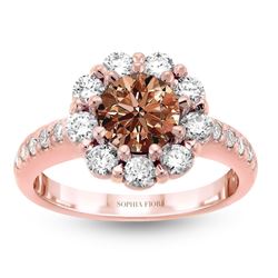 Ring 2.4 Ct. T.g.w. Diamond In 14k Rose Gold