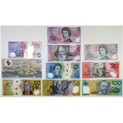 Reserve Bank of Australia, 1988 to 2000 Polymer Banknote Assortment.