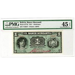Banco Mercantil. 1911. Issued Banknote.
