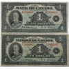 Image 1 : Bank of Canada. 1935. Lot of 2 Issued Notes, "French & English" Versions.