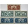Image 2 : Bank of Canada. 1937. Lot of 5 Issued Notes.