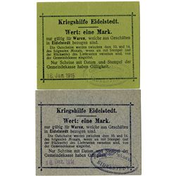 Germany. Eidelstedt. 1915. Pair of "War Aid" Notgeld.