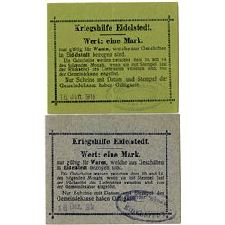 Germany. Eidelstedt. 1915. Pair of "War Aid" Notgeld.