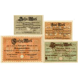 Germany. Residenzstadt Eisenach. 1918. Quartet of Notgeld.