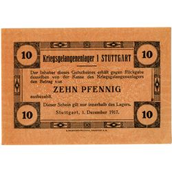 Germany. Stuttgart POW Camp. 1917. Issued Notgeld.